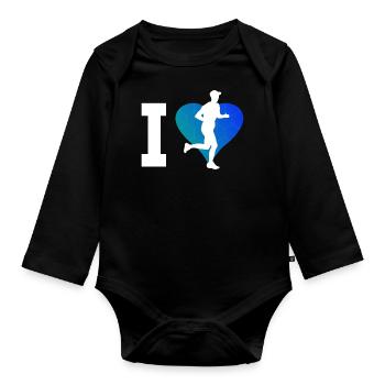Jogging Runner Cross Country Running Femmes - Body Bébé bio manches longues - noir - Devant