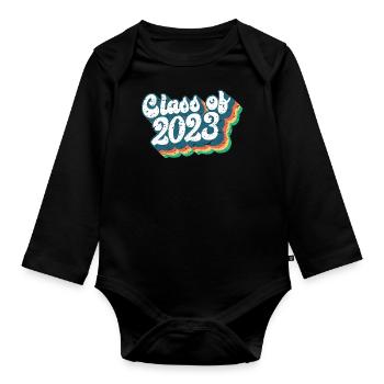 Class Of 2023 Graduation Party Gift For Him & Her - Organic Longsleeve Baby Bodysuit - black - Front