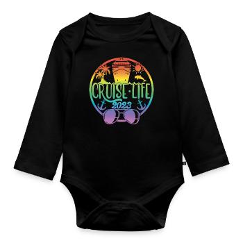 Cruise Life 2023 Cruising Summer Holiday Vacation - Organic Longsleeve Baby Bodysuit - black - Front