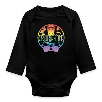 Cruise Life 2023 Cruising Summer Holiday Vacation - Organic Longsleeve Baby Bodysuit - black - Front