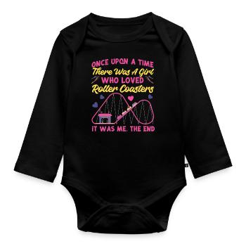 Roller Coaster Girl Once Upon A - Organic Longsleeve Baby Bodysuit - black - Front