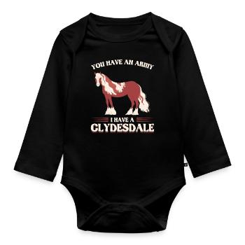 Les cheveux de grange ne s’en soucient pas - Clydesdale - Body Bébé bio manches longues - noir - Devant