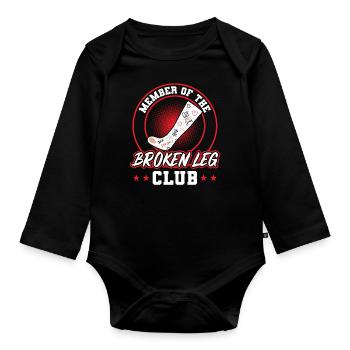 Membre du Broken-leg-club - Body Bébé bio manches longues - noir - Devant