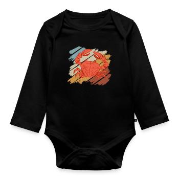 Krebs Geschenk Schrimp Krabbe Hummer Skorpion - Baby Bio-Langarm-Body - Schwarz - Vorne