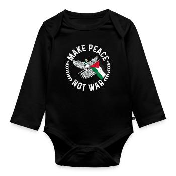 Palestine Gift Free Palestine Gaza Strip - Organic Longsleeve Baby Bodysuit - black - Front