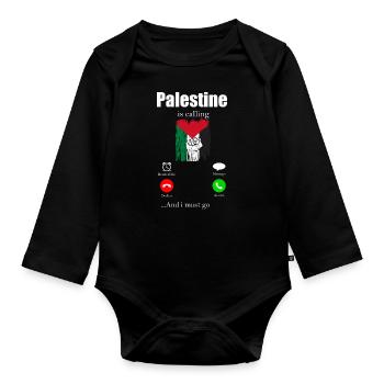 Palestine Gift Free Palestine Gaza Strip - Organic Longsleeve Baby Bodysuit - black - Front