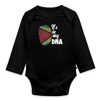 Guyanese Es Ist In Meiner DNA Guyana - Baby Bio-Langarm-Body - Schwarz - Vorne