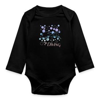 Diving - Baby Bio-Langarm-Body - Schwarz - Vorne