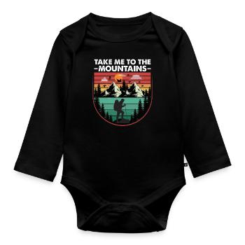 Mountain Hiking Mountaineering hiking mountain Trip - Organic Longsleeve Baby Bodysuit - black - Front