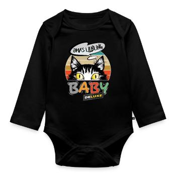 Oma Liebling Beste Baby - Baby Bio-Langarm-Body - Schwarz - Vorne