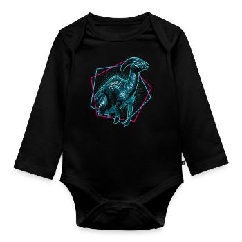 Parasaurolophus - Baby Bio-Langarm-Body - Schwarz - Vorne