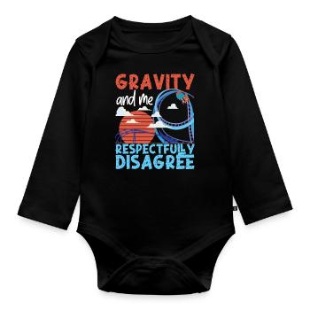 Montagnes russes Gravity et moi - Body Bébé bio manches longues - noir - Devant