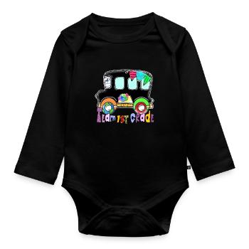 Team Lehramtsschüler der 1. Klasse Zurück in die Schule - Baby Bio-Langarm-Body - Schwarz - Vorne