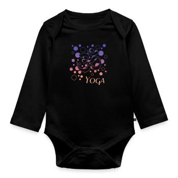 Yoga Om Namaste - Baby Bio-Langarm-Body - Schwarz - Vorne