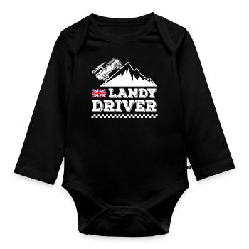 Landy Driver - Organic Longsleeve Baby Bodysuit - black - Front