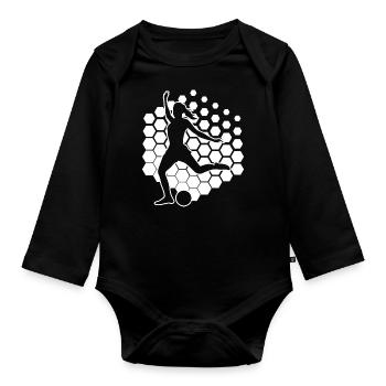 Football Football Footballers Football Matches - Organic Longsleeve Baby Bodysuit - black - Front