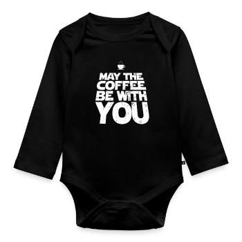 Kaffee - Baby Bio-Langarm-Body - Schwarz - Vorne