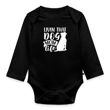 Livin That Dog Maman Vie - Body Bébé bio manches longues - noir - Devant