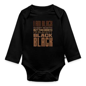 Mélanine Afro-Américaine Femme Afro-Américaine - Body Bébé bio manches longues - noir - Devant