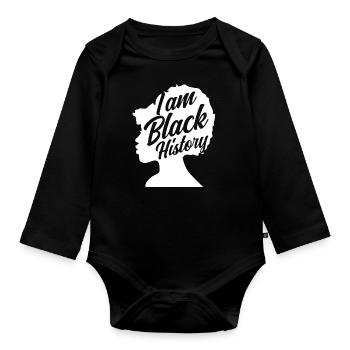 Mélanine Afro-Américaine Femme Afro-Américaine - Body Bébé bio manches longues - noir - Devant