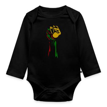 Mélanine Afro-Américaine Femme Afro-Américaine - Body Bébé bio manches longues - noir - Devant