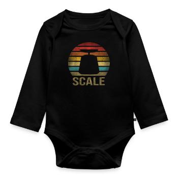 Weight Scale Retro Vintage Sunset - Baby Bio-Langarm-Body - Schwarz - Vorne