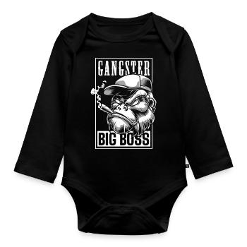 Strength wilderness nature - Organic Longsleeve Baby Bodysuit - black - Front