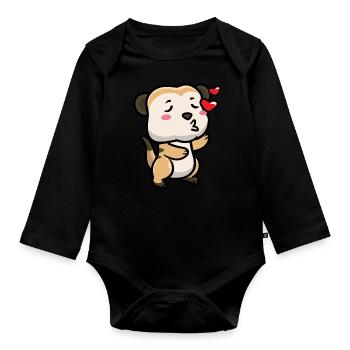 Meerkats Animal lovers Meerkat lovers - Organic Longsleeve Baby Bodysuit - black - Front