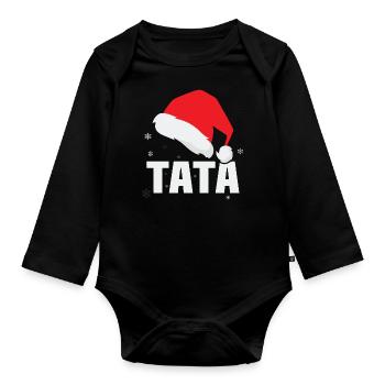 Noël Tata, Noël cadeau Tata - Body Bébé bio manches longues - noir - Devant