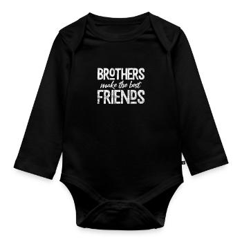 Frère - Body Bébé bio manches longues - noir - Devant