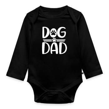Dog Dad - Organic Longsleeve Baby Bodysuit - black - Front