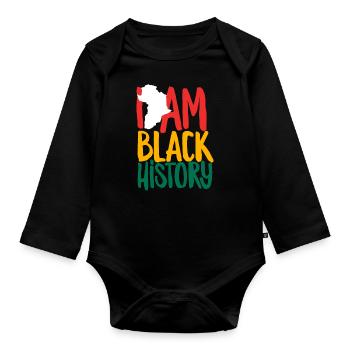 Mélanine Afro-Américaine Femme Afro-Américaine - Body Bébé bio manches longues - noir - Devant