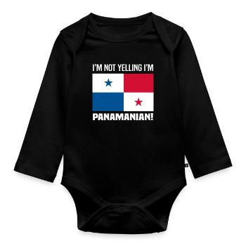 Lustiges Panama Panamaer Panamaerin Geschenk - Baby Bio-Langarm-Body - Schwarz - Vorne