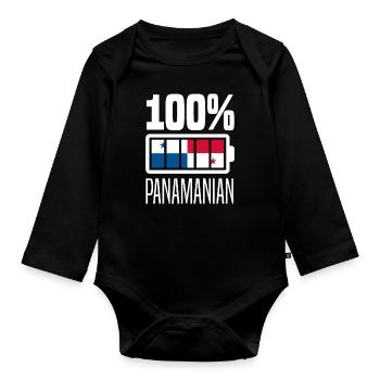 Lustiges Panama Panamaer Panamaerin Geschenk - Baby Bio-Langarm-Body - Schwarz - Vorne