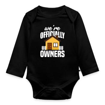 Homeowner Home Purchase Gift - Organic Longsleeve Baby Bodysuit - black - Front