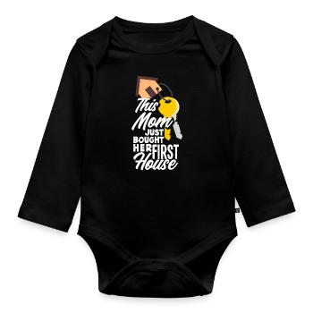 Homeowner Home Purchase Gift - Organic Longsleeve Baby Bodysuit - black - Front
