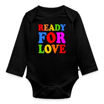 Ready for love - Baby Bio-Langarm-Body - Schwarz - Vorne