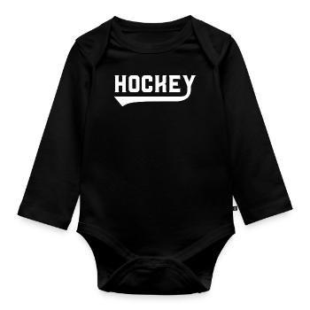 Gardien de but de hockey Hockey sur glace Gardien de but Club sportif - Body Bébé bio manches longues - noir - Devant