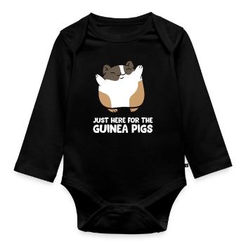 Cochons d'Inde - Just here for the guinea pigs - Body Bébé bio manches longues - noir - Devant
