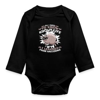 Raton laveur - Body Bébé bio manches longues - noir - Devant