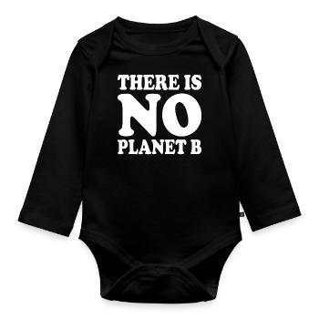 There is no planet b - Body Bébé bio manches longues - noir - Devant