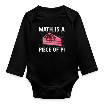 Les mathématiques sont un morceau de pi - Body Bébé bio manches longues - noir - Devant