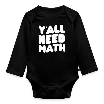 Math Mathematics Mathematician School Nerd Gift - Organic Longsleeve Baby Bodysuit - black - Front