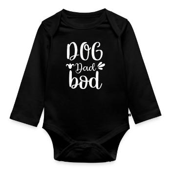 Chien Papa Bod - Body Bébé bio manches longues - noir - Devant