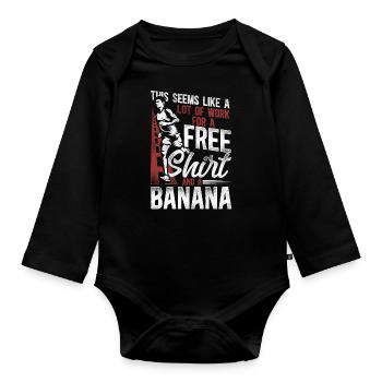 Running Runner Half Marathon - Baby Bio-Langarm-Body - Schwarz - Vorne