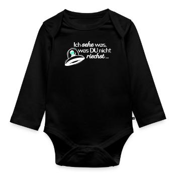 UFO - Ich sehe was - was DU nicht siehst 2 - Baby Bio-Langarm-Body - Schwarz - Vorne