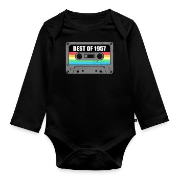 Birthday Best Of 1957 Vintage Vintage 1957 - Organic Longsleeve Baby Bodysuit - black - Front
