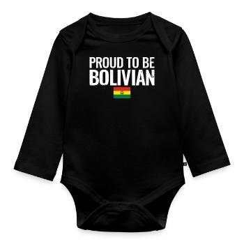 Fier d’être Bolivie Bolivie drapeau bolivien - Body Bébé bio manches longues - noir - Devant