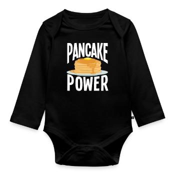 Funny Pancake Pancakes Gift - Organic Longsleeve Baby Bodysuit - black - Front
