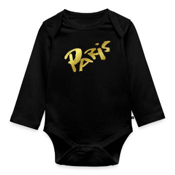 Paris - Baby Bio-Langarm-Body - Schwarz - Vorne